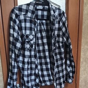 10 Items/$10 Croft & Barrow Black and White Plaid Shirt